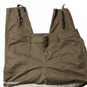 Lane Bryant Crop Lace Up Military Ponte Chinos